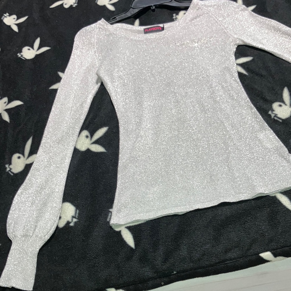 Playboy Silver Shimmer Long Sleeve